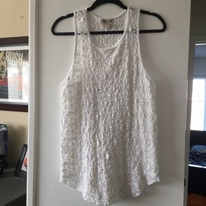 Lucky Brand Lace/Mesh white tank top